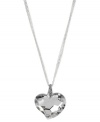 Love at first sight. Kenneth Cole New York's pendant necklace is crafted from silver-tone mixed metal with glittery accents. Item comes packaged in a signature Kenneth Cole New York Gift Box. Approximate length: 16 inches + 3-inch extender. Approximate drop: 1-1/2 inches.
