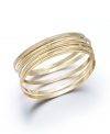 Polished to perfection. Embrace the layering trend in Charter Club's chic bangles. Five piece set is crafted in gold tone mixed metal and features round-cut crystal accents. Item comes packaged in a signature gift box. Approximate diameter: 2-1/2 inches.