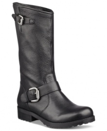 With a distressed upper and a thick, dark sole, GUESS's Raissa boots add a little something extra to your outfit. With a distressed upper and a thick, dark sole, GUESS's Raissa boots add a little something extra to your outfit.