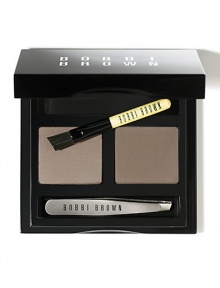Well-groomed brows instantly give you a more polished look. It's easy with Bobbi's new Brow Kit featuring two shadows to define and fill in the brows, a two-sided mirror plus a mini tweezer and brow brush. Well-groomed brows instantly give you a more polished look. It's easy with Bobbi's new Brow Kit featuring two shadows to define and fill in the brows, a two-sided mirror plus a mini tweezer and brow brush.