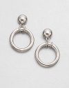 A simply chic design with a sleek ring drop. Sterling silverDrop, about .75Post backImported 
