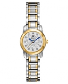 Elegant details define this two-tone steel watch from Bulova. Elegant details define this two-tone steel watch from Bulova.