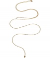 Simplistic ball-and-chain necklace in 14-karat gold-filled brass - Features a sexy y shape drop - Designed by Argentine leather and jewelry crafter Mara Carrizo Scalise - Looks great dressed up or down, with an deep v-neck tee and jeans, or in a sleek cocktail dress with a plunging neckline