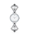 Women's Circlo® bracelet watch in stainless steel diamond-set case with white Museum dial.