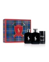 This holiday, celebrate the heritage of the classic sporting tradition with Polo. The three-piece holiday collection features 4.2 oz. Eau de Toilette, 4.2 oz. After Shave and 2.6 oz. Deodorant.