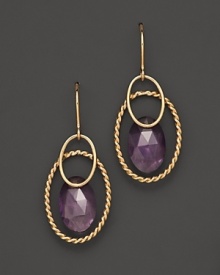 Faceted amethyst adds rich sparkle to links of 14K yellow gold. By Nancy B. Faceted amethyst adds rich sparkle to links of 14K yellow gold. By Nancy B.