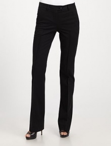 THE LOOKNarrow waistband with belt loops and logo button closureFront zipperSide pocketsSingle button patch pocket at backTHE FITRise, about 8Inseam, about 34THE MATERIAL70% cotton/30% woolCARE & ORIGINDry cleanMade in Italy THE LOOKNarrow waistband with belt loops and logo button closureFront zipperSide pocketsSingle button patch pocket at backTHE FITRise, about 8Inseam, about 34THE MATERIAL70% cotton/30% woolCARE & ORIGINDry cleanMade in Italy