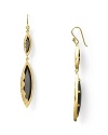 Bring a touch of dark, contemporary glamour to your look with these black onyx double drop earrings from Melinda Maria.