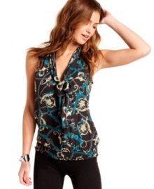 Uptown equestrian-inspired chic meets downtown edge: rev up your fall wardrobe with BCX's status-print top! Uptown equestrian-inspired chic meets downtown edge: rev up your fall wardrobe with BCX's status-print top!