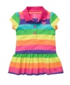 The color just keeps coming. She'll look like the treasure at the end of a rainbow in this easy-wear dress from Carters