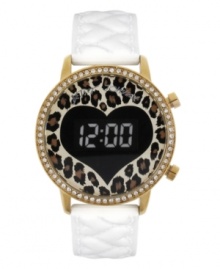 A delightfully quirky take on the digital watch design, by Betsey Johnson.