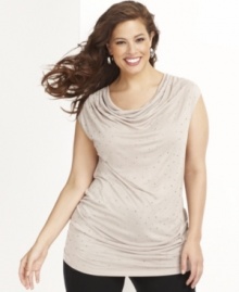 What makes INC's plus size cowlneck top even more enticing? A smattering of studs for just the right amount of edgy appeal. (Clearance) What makes INC's plus size cowlneck top even more enticing? A smattering of studs for just the right amount of edgy appeal. (Clearance)