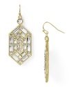 Clean lines and geometric shapes give these Aqua earrings Art Deco edge.