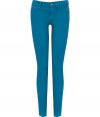 Embrace the seasons passion for bold pops of eye-catching color with these chic, bright blue skinny jeans from Current Elliott - On-trend, 7/8 cut crops at ankles - Low rise, ultra-fitted silhouette flatters every curve - Traditional five-pocket style with belt loops, zip fly and button closure - Sexy and cool, easily dressed up or down - Pair with a tank, blazer and oxfords, or go for a more casual look with a tunic top or boyfriend cardigan and flats