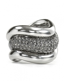 Opt for twice the shine and choose MICHAEL Michael Kors' stack rings. Replete with shimmering stones and smooth silver, these baubles pair perfectly with day and night looks. Opt for twice the shine and choose MICHAEL Michael Kors' stack rings. Replete with shimmering stones and smooth silver, these baubles pair perfectly with day and night looks.