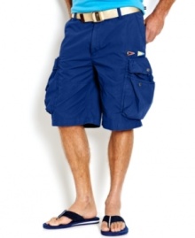 Put away your preppy attire for some rugged regaling with these cargo shorts from Nautica. Put away your preppy attire for some rugged regaling with these cargo shorts from Nautica.