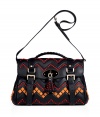 Ladylike looks get a striking twist with Mulberrys Aztec-inspired zigzag studded Alexa satchel - Flap with iconic Postmans Lock closure and studded tassel, braided satchel handle, removable belted shoulder strap, buckled tabs with magnetic snap closures, adjustable sides with push-stud closures, inside zippered back wall pocket, front wall slot pocket - Pair with an elevated jeans-and-tee ensemble or leather leggings and an oversized pullover