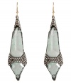 Tough-meets-chic with these ultra cool crystal-laden earrings from modern jewelry master Alexis Bittar - Gold-tone ear wire, imitation aquamarine, all-over crystal-embellishment - Style with an asymmetrical hem top and leather leggings