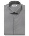 Top up with texture. This micro-check shirt from Calvin Klein adds a cool visual to any look.