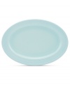 Elegance comes easy with the Fair Harbor oval platter. Durable stoneware in a cool sky hue is half glazed, half matte and totally timeless. From the kate spade new york dinnerware collection.