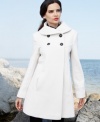 Larry Levine's petite coat features a mod-inspired silhouette that lets your style shine through -- no matter the weather.