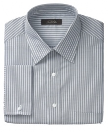 With a clean classic look, this Tasso Elba dress shirt is at home under a suit or on its own.