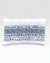 EXCLUSIVELY AT SAKS.COM. During block printing, the tables are covered with a white cotton cloth where the printers test the blocks. The inspiration for these pillows are the random combinations created over days of printing.55% linen/45% cottonHand-stitched edging with mirror accentsConcealed zip closure12 X 18Imported 
