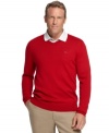 For cooler days on the course, layer up and keep your score low with the sleek polish of this merino wool blend sweater. (Clearance)