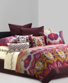 Beautifully embroidered with a traditional Ikat design, this oblong decorative pillow adds a simple, yet chic accent to the Chapan bedding ensemble from N Natori. Zipper closure. Beautifully embroidered with a traditional Ikat design, this oblong decorative pillow adds a simple, yet chic accent to the Chapan bedding ensemble from N Natori. Zipper closure.