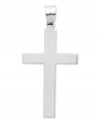 Structured and symbolic. This solid, simple cross charm makes the perfect gift of faith. Crafted in 14k white gold. Chain not included. Approximate length: 1-1/10 inches. Approximate width: 3/5 inch.