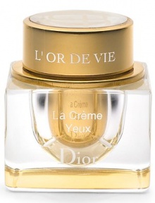 See for yourself the miracle of L'Or de Vie just for eyes. The most precious vital ingredients nature has ever given to beauty. Anti-oxidant rich and extravagantly luxurious. Sourced from the legendary white grape vineyards of Château d'Yquem. Souffle-light yet highly concentrated to absorb instantly into the delicate, age-prone eye area. See for yourself the miracle of L'Or de Vie just for eyes. The most precious vital ingredients nature has ever given to beauty. Anti-oxidant rich and extravagantly luxurious. Sourced from the legendary white grape vineyards of Château d'Yquem. Souffle-light yet highly concentrated to absorb instantly into the delicate, age-prone eye area.