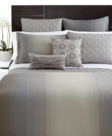 Decidedly luxurious, Hotel Collection's Ombre Stripe shams offer a modern look of serene sophistication with graduating stripes on yarn-dyed Pima cotton. Featuring invisible zipper closure; finished with a double flange.