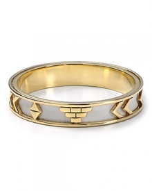 Work Southwestern-inspired shine on your wrist with House of Harlow's 1960's Aztec bangle. Solo or stacked, the leather and gold bracelet exudes exotic.