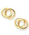 Eternally chic. Giani Bernini's petite stud earrings feature interlocking cut-out circles in 24k gold over sterling silver. Approximate diameter: 1/4 inch.