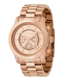 A rosy, modernized take on the classic gold watch, by Michael Kors. A rosy, modernized take on the classic gold watch, by Michael Kors.