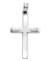 Express your beliefs openly. This beautiful beveled-edge cross charm comes in 14k gold. Chain not included. Approximate length: 1-1/10 inches. Approximate width: 2/3 inch.