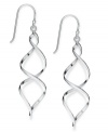 A double helix design. Giani Bernini's chic twisted drop earrings are crafted in sterling silver. Approximate drop: 1-1/2 inches.