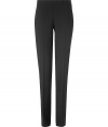 Luxurious pants in fine wool - classic color black - very comfortable, noble quality - a highlight piece, mix of elegant, modern and formal - new cut, slim, slightly pin shaped with lateral zipper - figure flattering crease - a hit and business basic to have - wear these pants at the office with a blazer and top, in the evening with a chiffon blouse and high heels