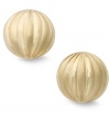 Petite & precious, these adorable ball studs feature a unique wave design on the surface. Set in 14k gold. Approximate diameter: 1/3 inch.