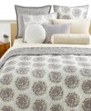 Cozy up to a new look of cool. Style&co.'s Snow Willow quilted shams boast a medallion print on one side and a grey abstract print on the other for two great looks in one! Featuring pure cotton; button closure.