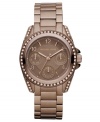 Espresso hues and delicate Swarovski stones create a stunning design on this Michael Kors watch.