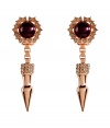 Give your look a polish of hard-edge glamour with Mawis statement spike earrings - Crystal surrounded Bordeaux-colored costume pearl, rose gold-plated brass - For pierced ears - Wear with everything from jeans and tees to cocktail frocks with swept-up hair