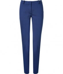 With a streamlined look and rich shade of French blue, Emilio Puccis tailored jersey trousers are as flattering as they are chic - Side and back slit pockets, zip fly, hidden closure, belt loops - Tailored fit, slim leg - Wear with bright printed tops sleek leather accessories With a streamlined look and rich shade of French blue, Emilio Puccis tailored jersey trousers are as flattering as they are chic - Side and back slit pockets, zip fly, hidden closure, belt loops - Tailored fit, slim leg - Wear with bright printed tops sleek leather accessories