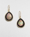 From the Polished Rock Candy® Collection. Iridescent black shell with a rich black onyx border set in radiant 18k gold in a chic teardrop shape. 18k goldBrown shellBlack onyxDrop, about 1.4Hook backImported 