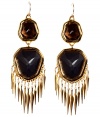 These glamorous earrings are an ultra-chic addition to any outfit - Stunning drop earrings with smoky quartz, onyx, and gold-plated fringe detailing -Style with elevated basics for day or with cocktail-ready attire for evening - Made by famous jewelry genius and celeb favorite Alexis Bittar