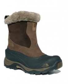 A world of good: With an Australian sheepskin cuff detail, The North Face's Greenland Zip II mid-calf boots will keep you warm even in the coldest climates! Made in waterproof leather with faux fur embellishment, they feature cozy fleece lining. A world of good: With an Australian sheepskin cuff detail, The North Face's Greenland Zip II mid-calf boots will keep you warm even in the coldest climates! Made in waterproof leather with faux fur embellishment, they feature cozy fleece lining.