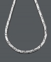Take the edge off, or put it back on, with this bold design. Men's necklace crafted in stainless steel highlights a round link chain. Approximate length: 24 inches.