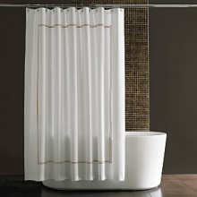 Italian Percale shower curtain with double marrow stitching. Italian Percale shower curtain with double marrow stitching.