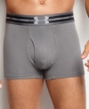 A boxer brief that's got great style-with a 3-inch inseam that's just long enough for full coverage-plus performance features galore. Under Armour trunks with anti-odor technology, four-way stretch construction, and a durable rubber collar that provides a comfort fit without losing shape.