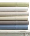 Dream in comfort. Martha Stewart Collection offers luxe 300-thread count cotton sateen sheeting for your bed, featuring a decidedly soft hand and stylish embroidery along the hem for a touch of elegance. An array of colors coordinate with all Martha Stewart Collection bedding and quilts. Also features a wrinkle resistant finish.
